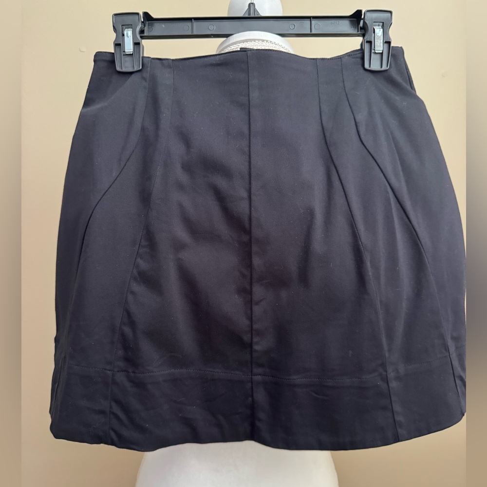 Anthropologie Black Cotton Mini Skirt